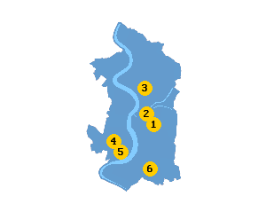 Karte mit Lage der Reinigungen in Duisburg
